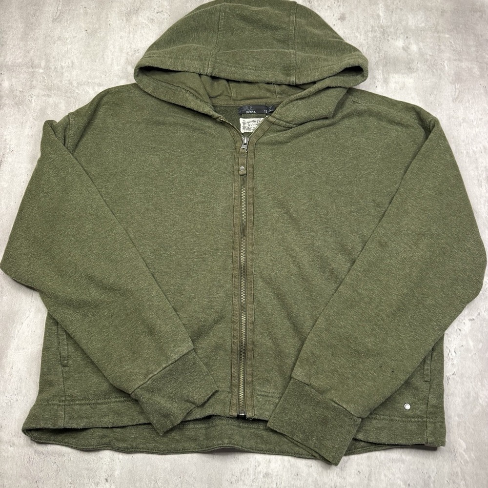 prAna Cozy Up Zip-Up Jacket Women’s Olive Green Full Zip Fleece Sweatshirt 1X